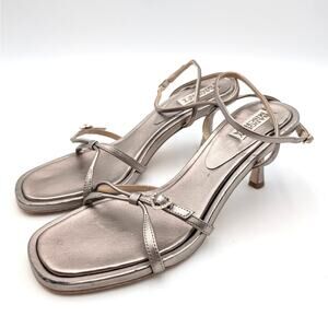 Badgley Mischka Brynna Metallic Strappy Sandals Light Bronze Size US9.5 EU40